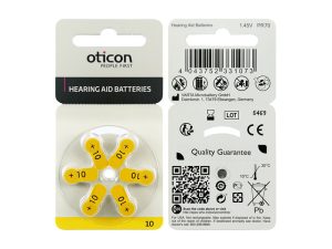 Oticon 10 Numara İşitme Cihazı Pili